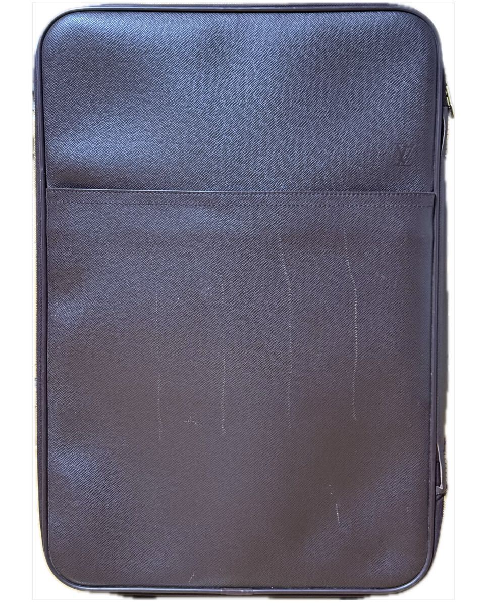鑑定済 LOUIS VUITTON ルイヴィトン タイガ レザー スーツケース アカジュー ペガス 55トロリー キャリーケース_画像1