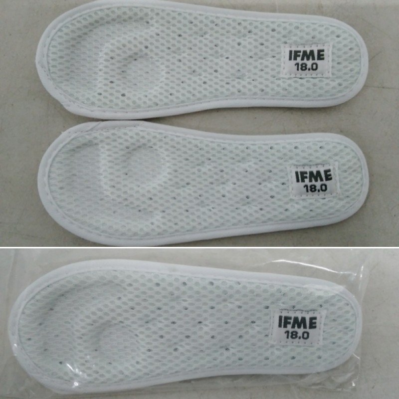 送料安 未使用品 IFME キッズ シューズ SC-0002 18.0㎝ 息する ソール 上履き スリッポンタイプ ホワイト 白_画像4