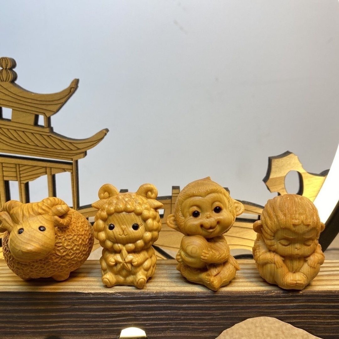 美品★十二支の動物を彫刻する インテリア