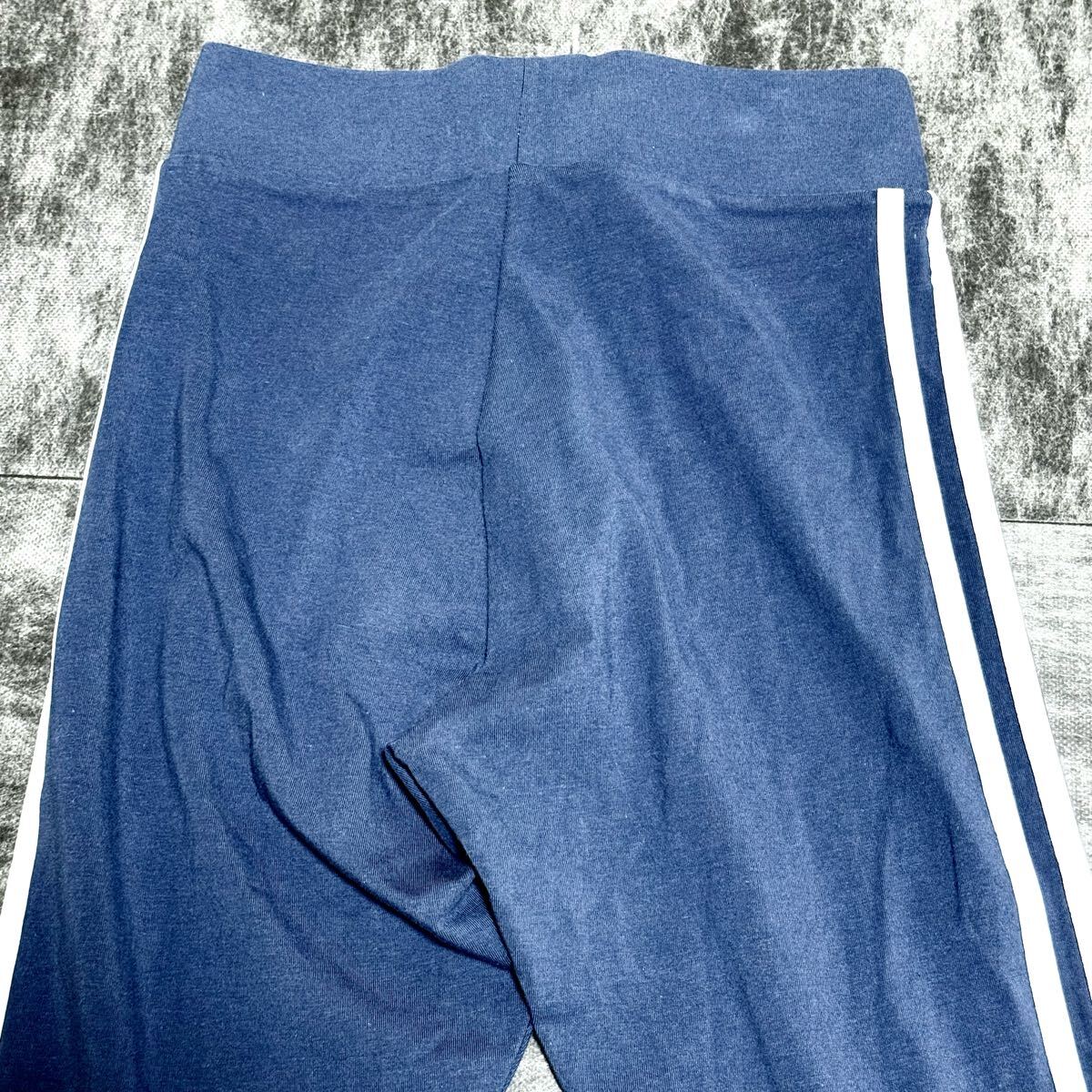 adidas アディダス トラックパンツ ジャージパンツ ラインパンツ ジョガーパンツ ブルー レディース M相當(dāng) ＊DA