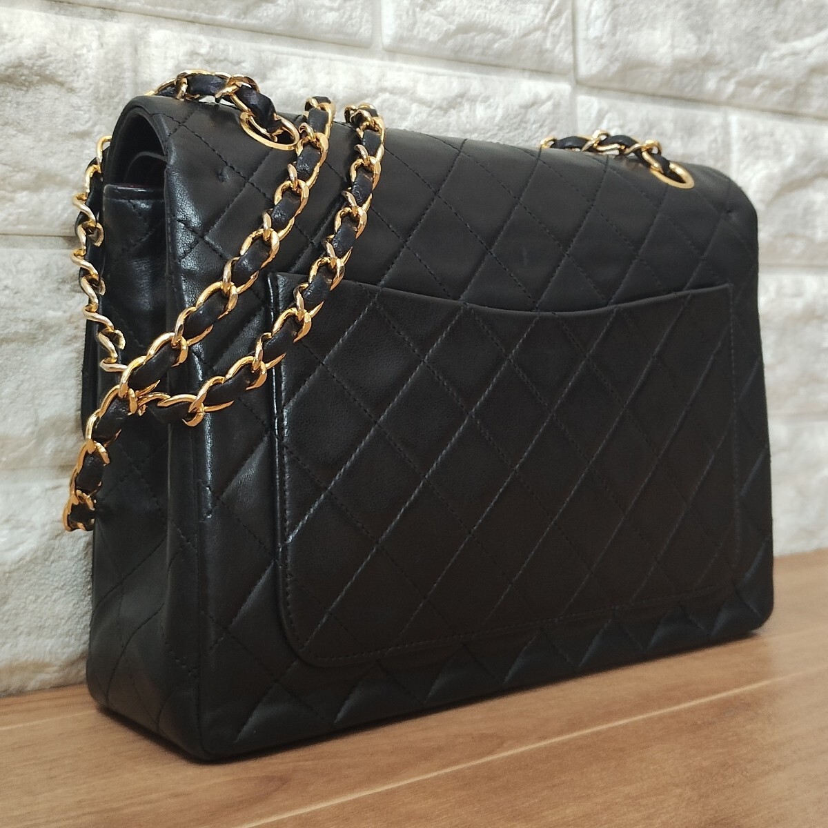 正規(guī)品 CHANEL シャネル ヴィンテージ ショルダーバッグ マトラッセ ダブルフラップ ラムスキン チェーンショルダーバッグ 25Wフラップ 