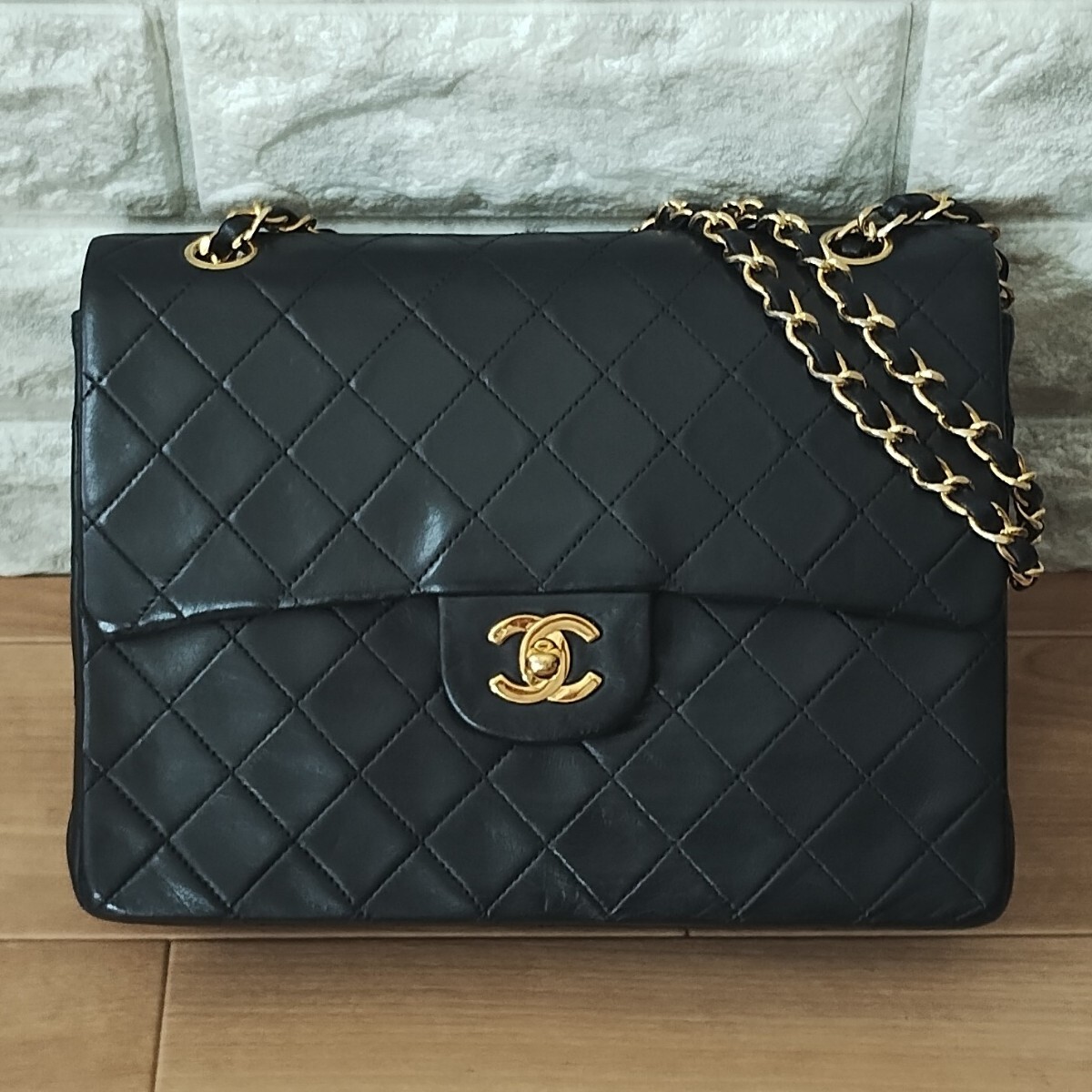 正規(guī)品 CHANEL シャネル ヴィンテージ ショルダーバッグ マトラッセ ダブルフラップ ラムスキン チェーンショルダーバッグ 25Wフラップ 