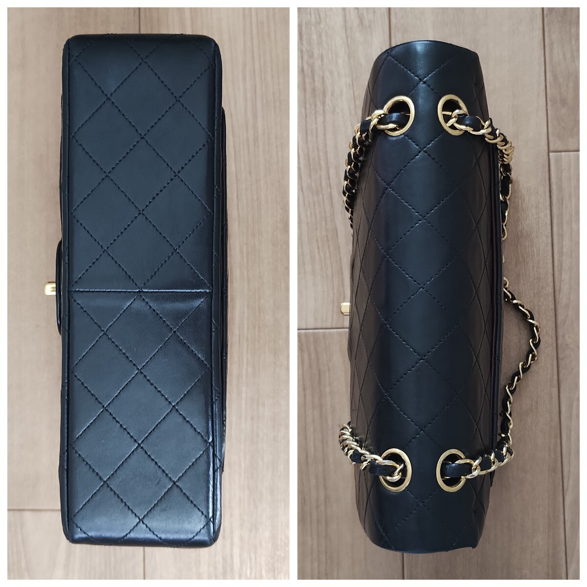 正規(guī)品 CHANEL シャネル ヴィンテージ ショルダーバッグ マトラッセ ダブルフラップ ラムスキン チェーンショルダーバッグ 25Wフラップ 
