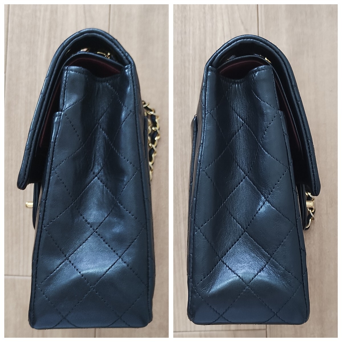 正規(guī)品 CHANEL シャネル ヴィンテージ ショルダーバッグ マトラッセ ダブルフラップ ラムスキン チェーンショルダーバッグ 25Wフラップ 