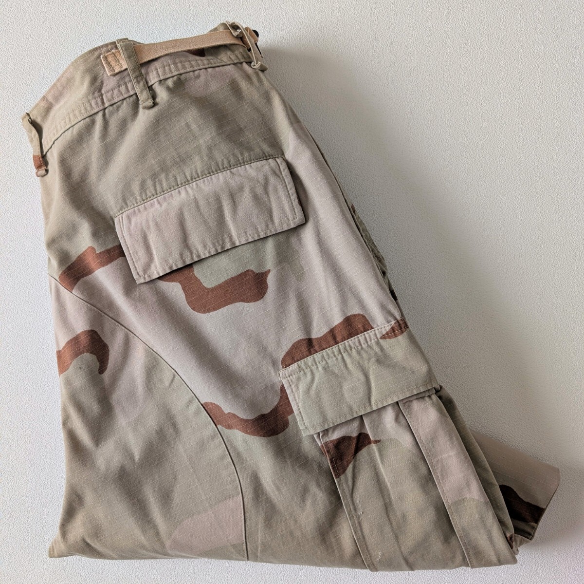 97年/米軍実品 デザートカモ柄ミリタリーパンツ古著/L-XL/実寸W38L30/裾直有【L1800】