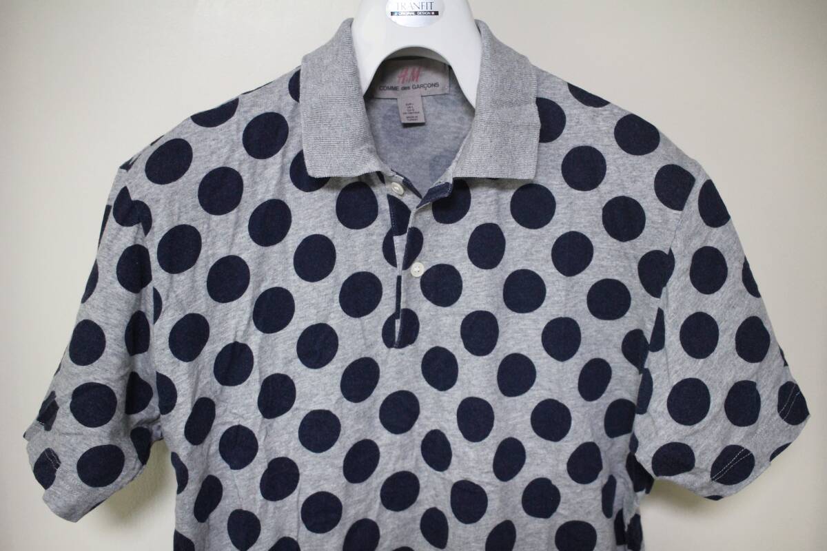 L(XL)サイズ コムデギャルソンエイチアンドエム ポルカドットポロシャツ 水玉模様 2008年原宿店オープン記念コラボ COMME des GARCONS H&M