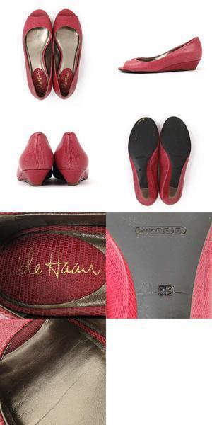 コールハーン Cole Haan 赤 型押 パンプス 5