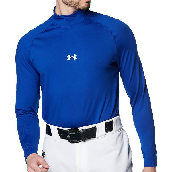 ■新品 UNDER ARMOUR 野球 XL UA ヒートギア コンフォート フィッティド L/S モックネック アンダーシャツ 長袖 1385291 青 ドジャース 色