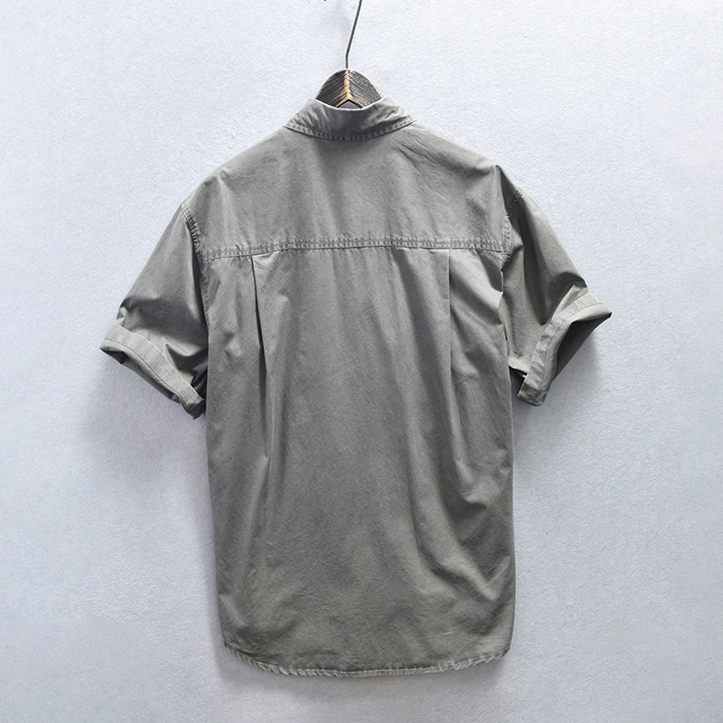 半袖シャツ メンズ?新品　シャツ　ワークシャツ　カーゴシャツ　コットンシャツ　トレンド　トップス【Z829】グリーン　2XL