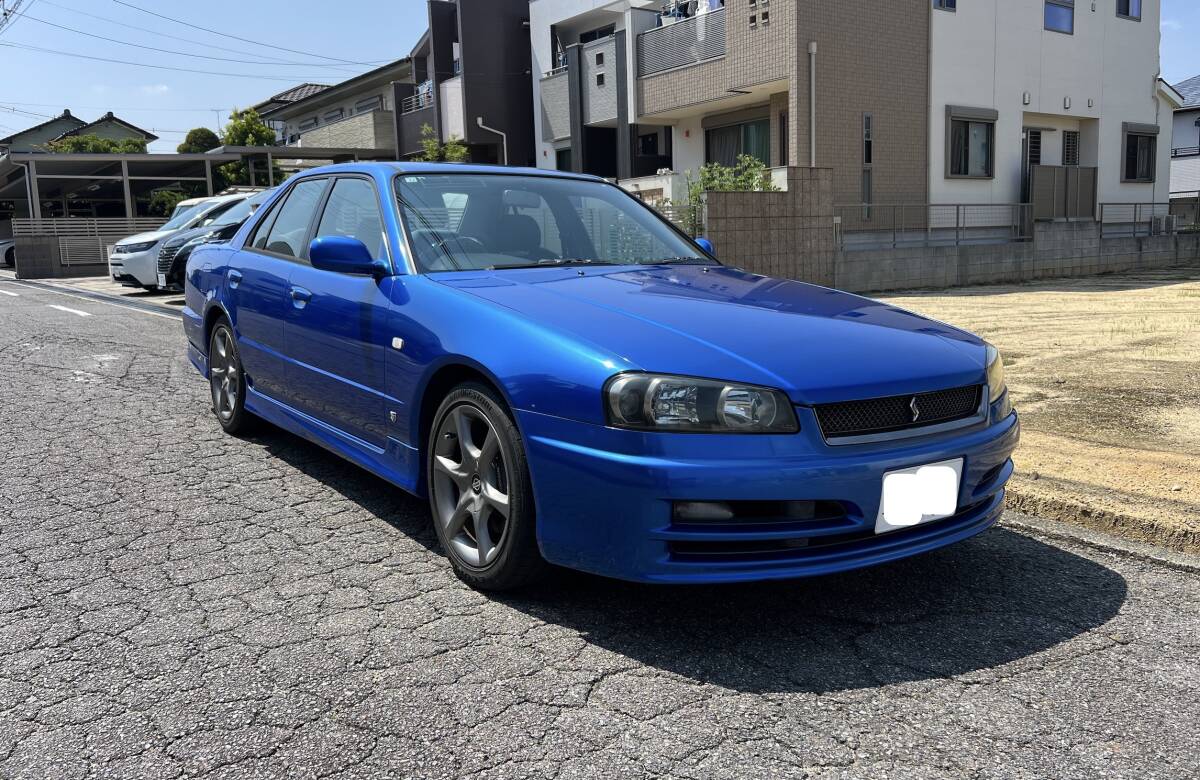【純正5速MT、純正ベイサイドブルー】車検殘り、日産 ER34 スカイライン 25GTターボ エアコンも動作OK！ カスタムベースにいかが？