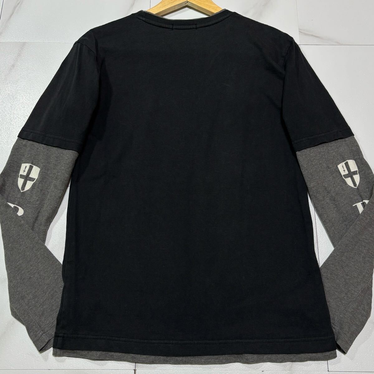  редкий / шедевр BURBERRY BLACK LABEL Burberry Black Label футболка с длинным рукавом шланг Logo вышивка монограмма черный чёрный 2 размер 