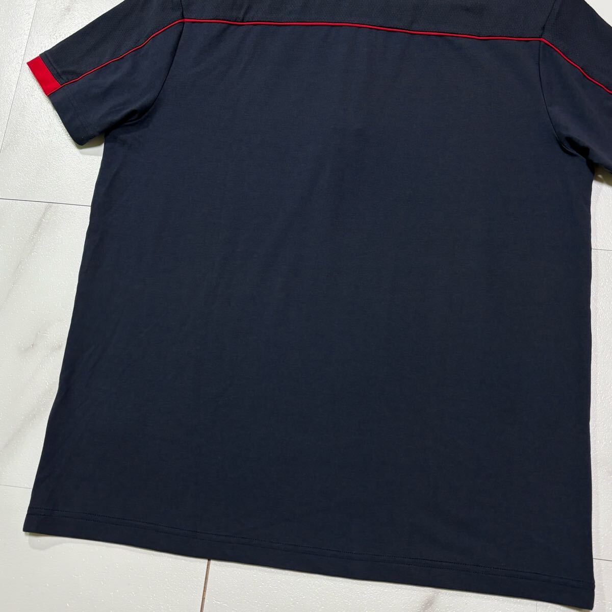 極美品/ Lサイズ HUGO BOSS ヒューゴボス ポロシャツ 半袖 ジップ 吸収速干 ネイビー 現(xiàn)行タグ 大谷翔平 