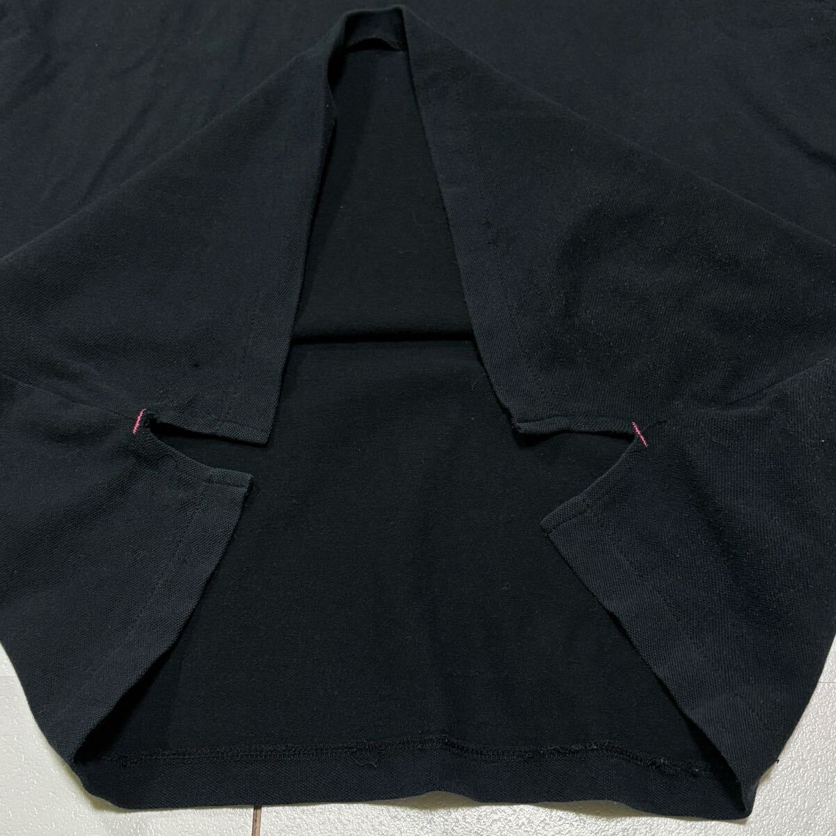 希少/ Lサイズ BURBERRY BLACK LABEL バーバリーブラックレーベル ポロシャツ 半袖 ストレッチ素材 ホースロゴ刺繍 黒 3サイズ