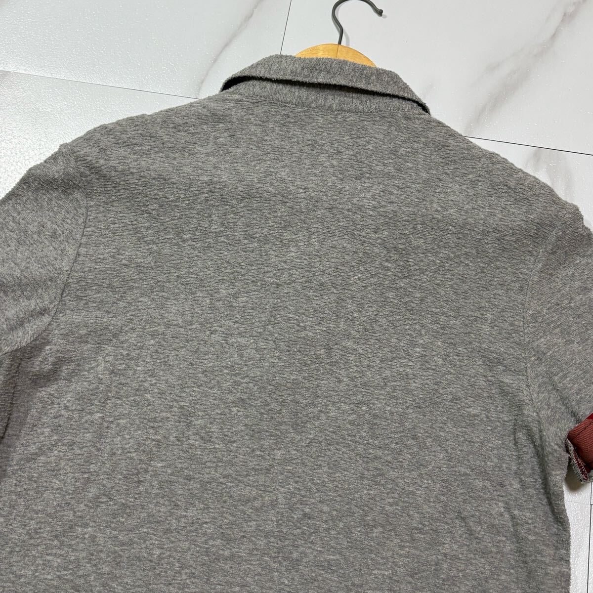 美品/ Lサイズ BLACK LABEL CRESTBRIDGE ブラックレーベルクレストブリッジ 半袖 ポロシャツ CBチェック パイル生地 グレー