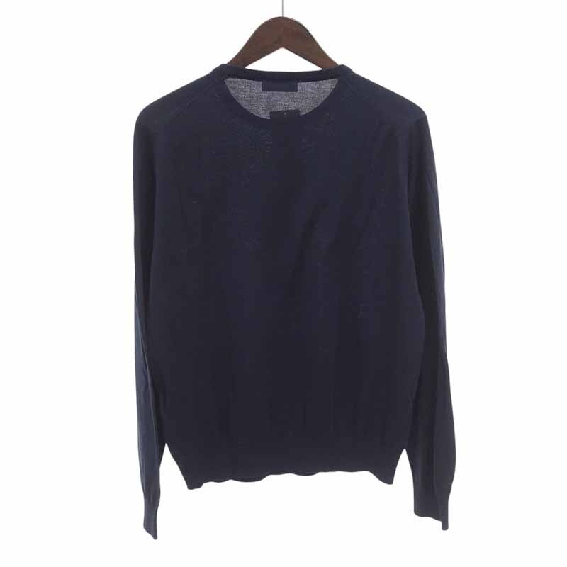 【PRICE DOWN】JOHN SMEDLEY コットン クルーネック 長袖 カットソー ネイビー サイズ メンズM