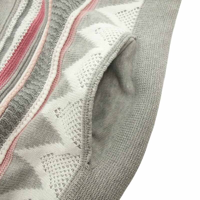【特別価格】WJK ストライプ ボタン コットン カーディガン グレー/マルチ サイズ メンズM