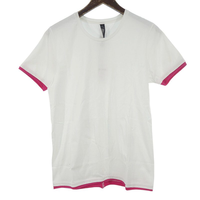 WJK sweaters cut sewn レイヤード クルーネック Tシャツ ホワイト サイズ メンズS