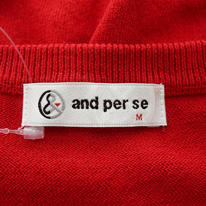 and per se GOLF ゴルフ クルーネック ニット レッド サイズ レディースM
