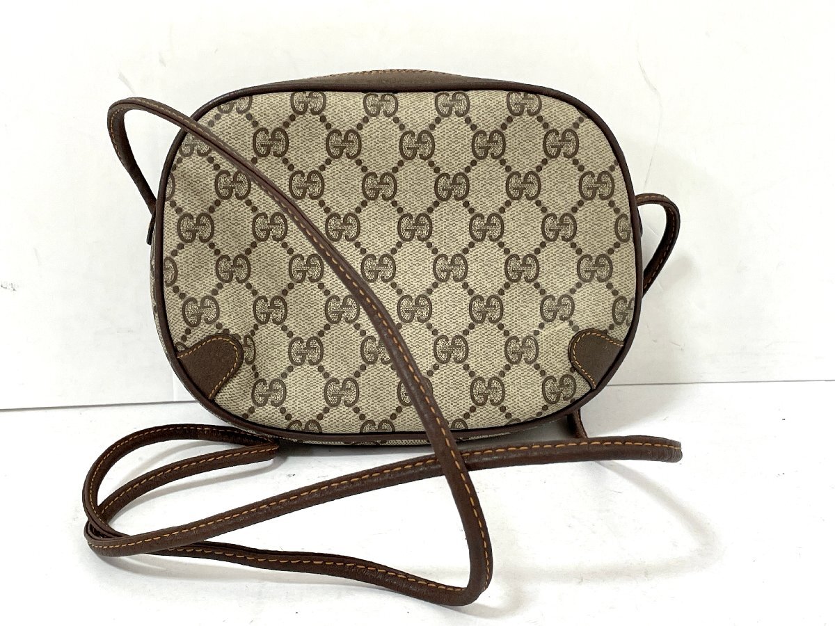 【中古】GUCCI グッチ　オールドグッチ　ショルダーバッグ　カバン　GGスプリーム　キャンバス　シェリーライン