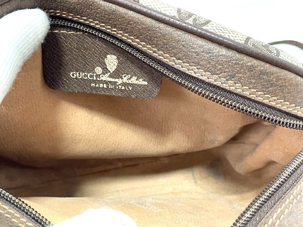 【中古】GUCCI グッチ　オールドグッチ　ショルダーバッグ　カバン　GGスプリーム　キャンバス　シェリーライン