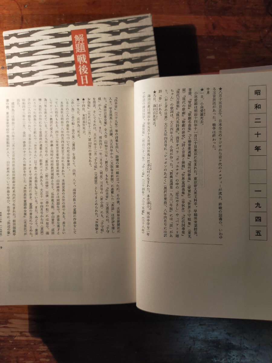 【送料無料】解題戦后日本童謡年表 藤田圭雄（東京書籍 昭和52年 初版 函付 萬籐寛 児童文學 唱歌 現(xiàn)代詩）