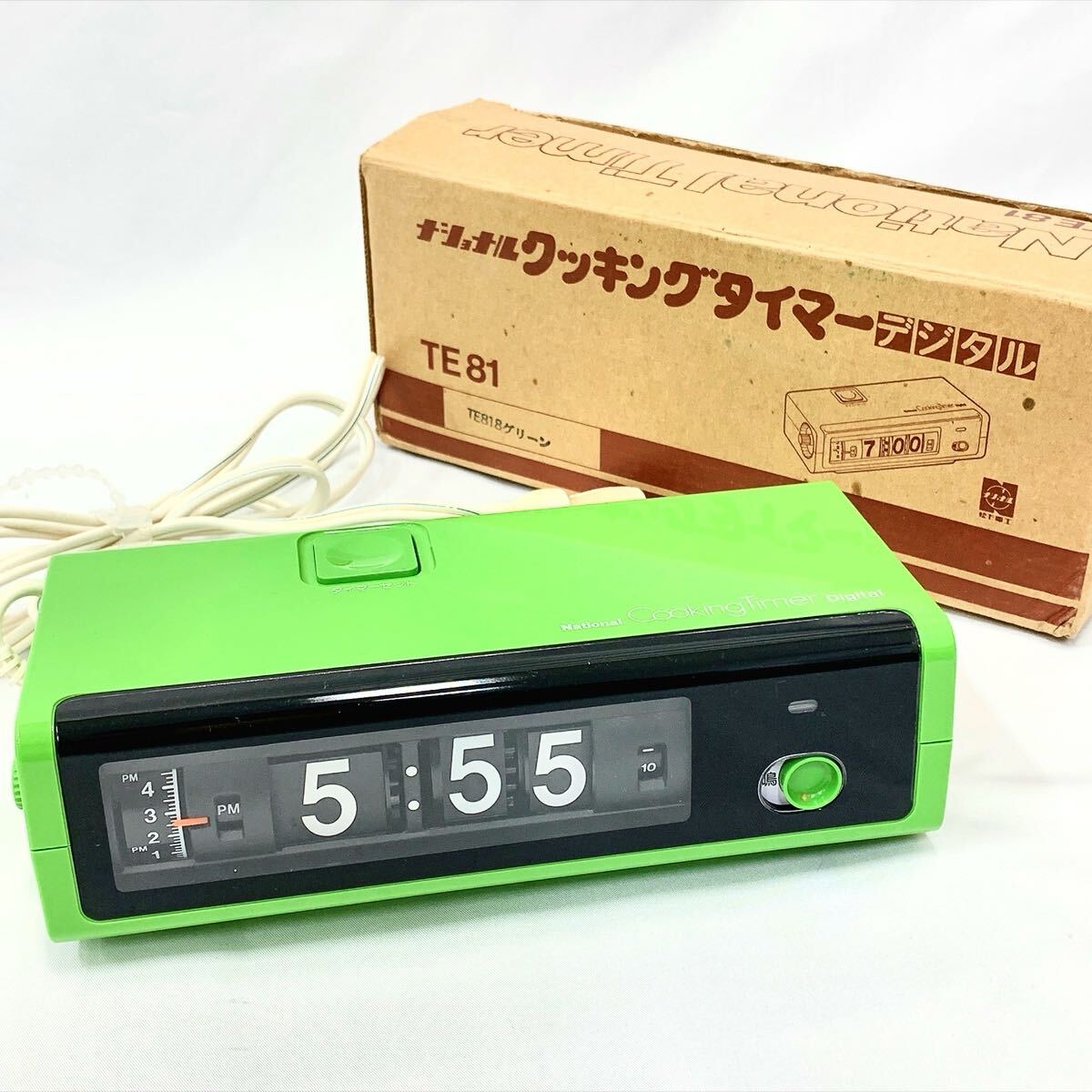 動作品 ナショナル National クッキングタイマーデジタル TE818 パタパタ時(shí)計(jì) 昭和レトロ 當(dāng)時(shí)物 箱付き　R尼0613