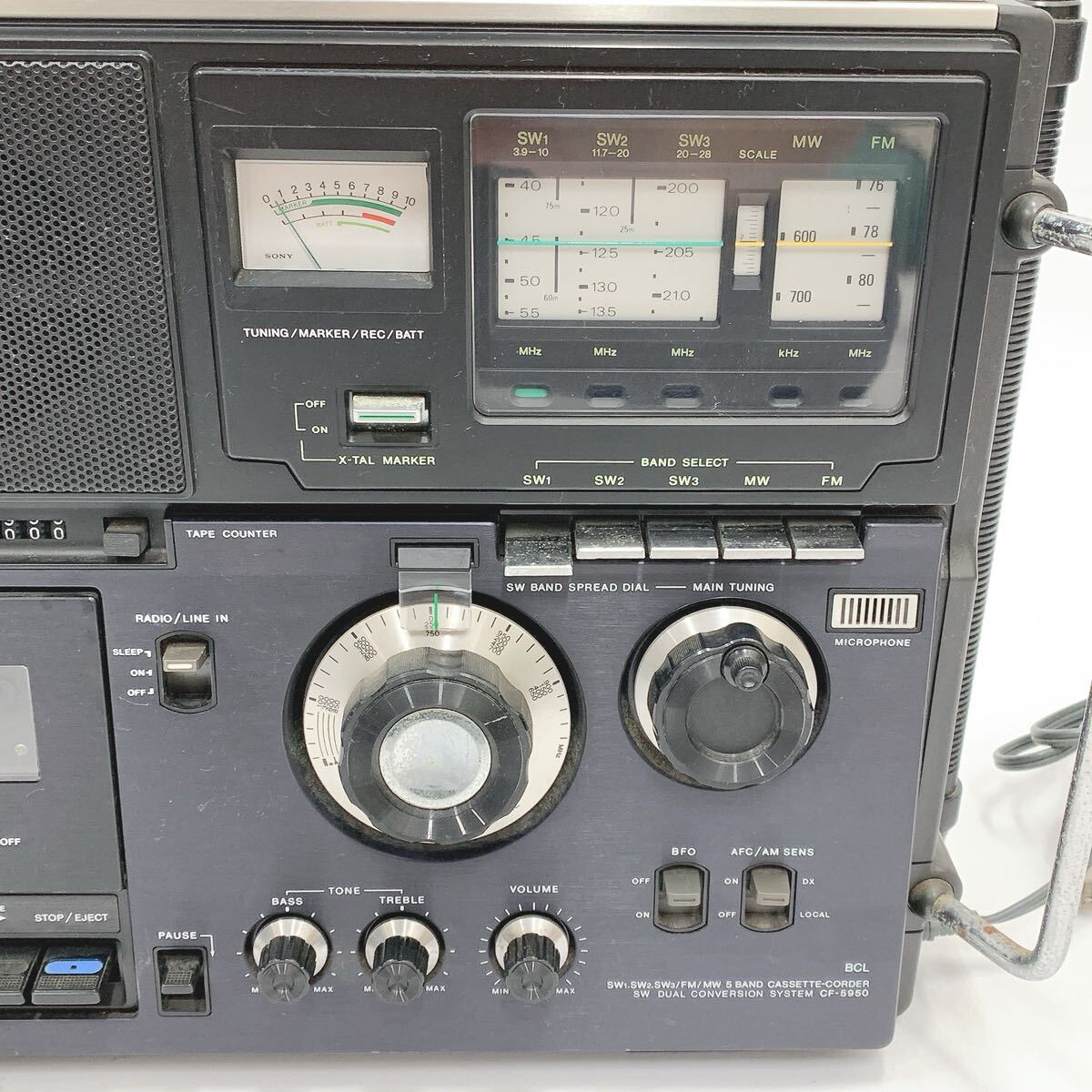 SONY Sony CF-5950 Sky сенсор кассета магнитофон BCL радио магнитола AM/PM/SW 5 частота электрический кабель имеется R.0530
