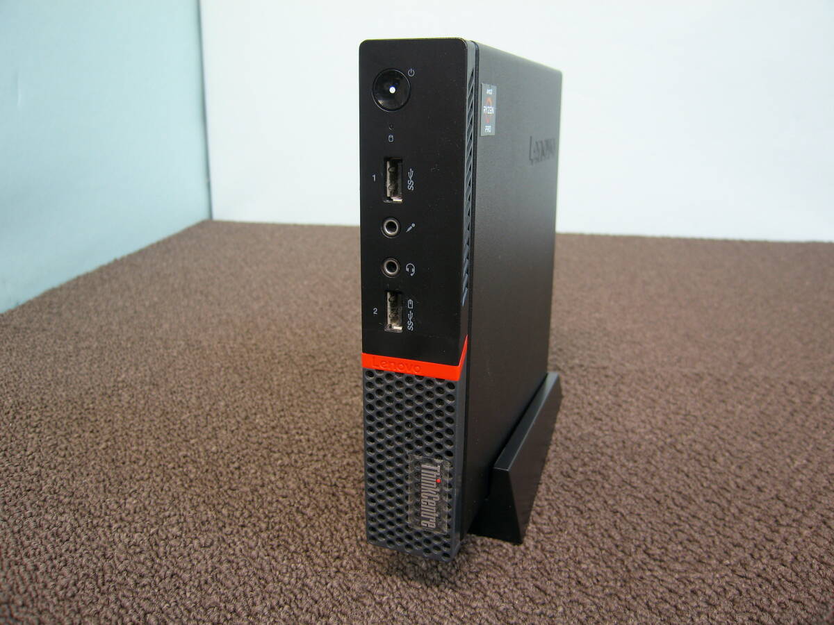 ?ミニPC lenovo ThinkCentre M715q Ryzen 5 Pro 2400GE 3.20GHz 8GB/SSD 128GB Bios起動 OSなし 中古品 Radeon Vega Graphics搭載◎ 
