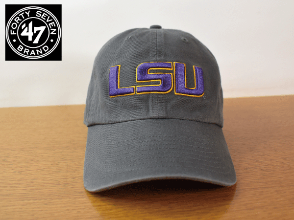 K881{ не использовался товар }47 BRAND 47 бренд [ свободный размер ]LOUISIANA STATE UNIVERSITY Louis ji дыра .. университет бейсболка шляпа колпак US модель 
