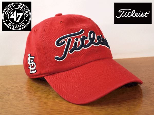 K904《未使用品》47 BRAND × Titleist タイトリスト × St. LOUIS CARDINALS カージナルス MLB【フリーサイズ】ゴルフ キャップ USモデル