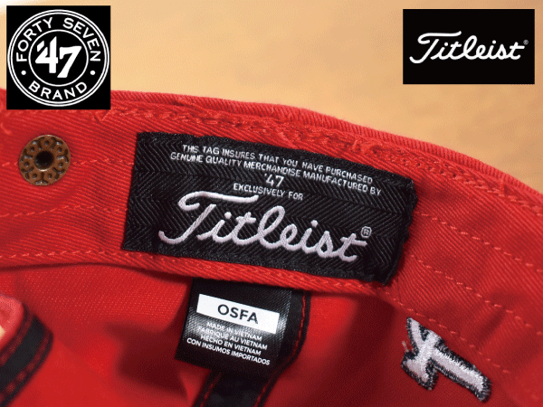K904《未使用品》47 BRAND × Titleist タイトリスト × St. LOUIS CARDINALS カージナルス MLB【フリーサイズ】ゴルフ キャップ USモデル