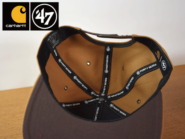 B908《未使用品》47 BRAND × Carhartt カーハート【フリーサイズ】BOSTON BRUINS ブルーインズ NHL 帽子 キャップ USモデル