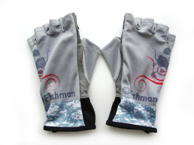 美品FISHMAN フィッシュマン 夏用 5フィンガーレス グローブ M グレー ベイトキャスター専用補強 サマー フィッシング 釣り スピニング対応_画像4