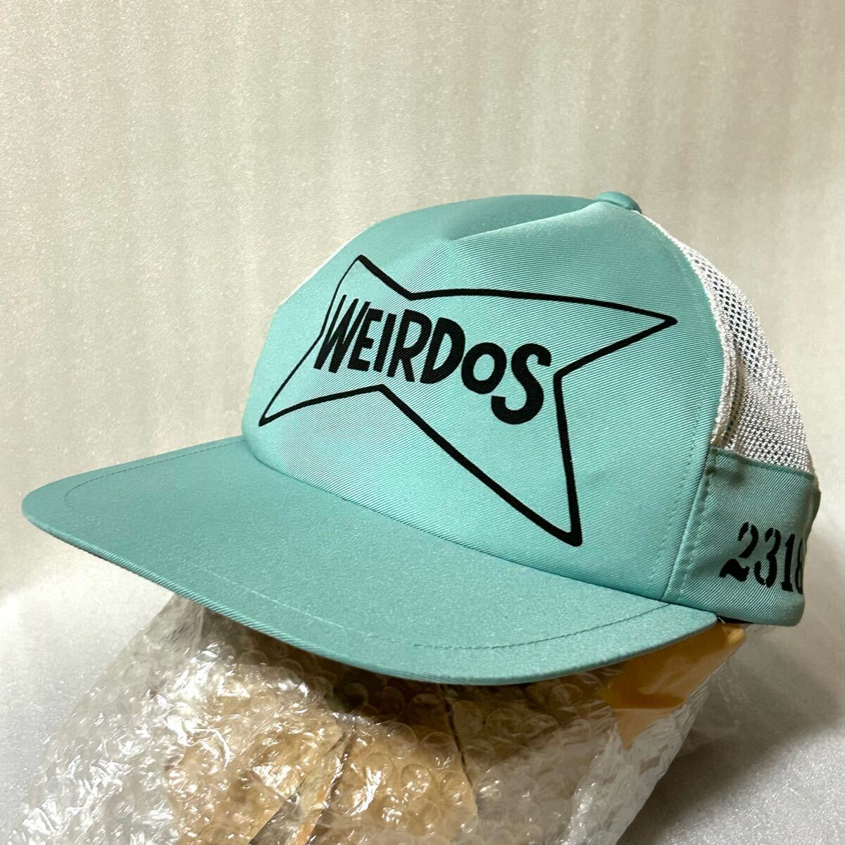 weirdo メッシュキャップ トラッカーキャップ アメカジ weirdo ウィアード 古着スナップバックメッシュキャップ SAX