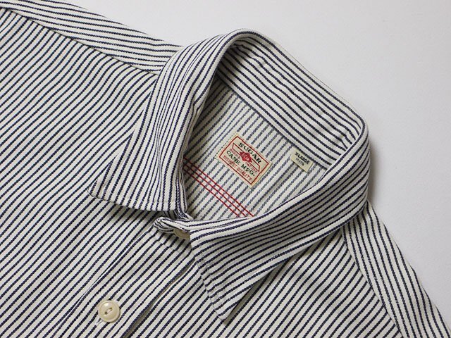 SUGAR CANE　シュガーケーン　長袖　ワークシャツ　正規(guī)品　XLサイズ　チェーン刺　ヒッコリーストライプ　SC27718　HICKORY WORK SHIRT