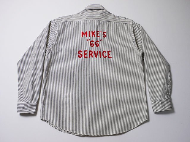 SUGAR CANE　シュガーケーン　長袖　ワークシャツ　正規(guī)品　XLサイズ　チェーン刺　ヒッコリーストライプ　SC27718　HICKORY WORK SHIRT