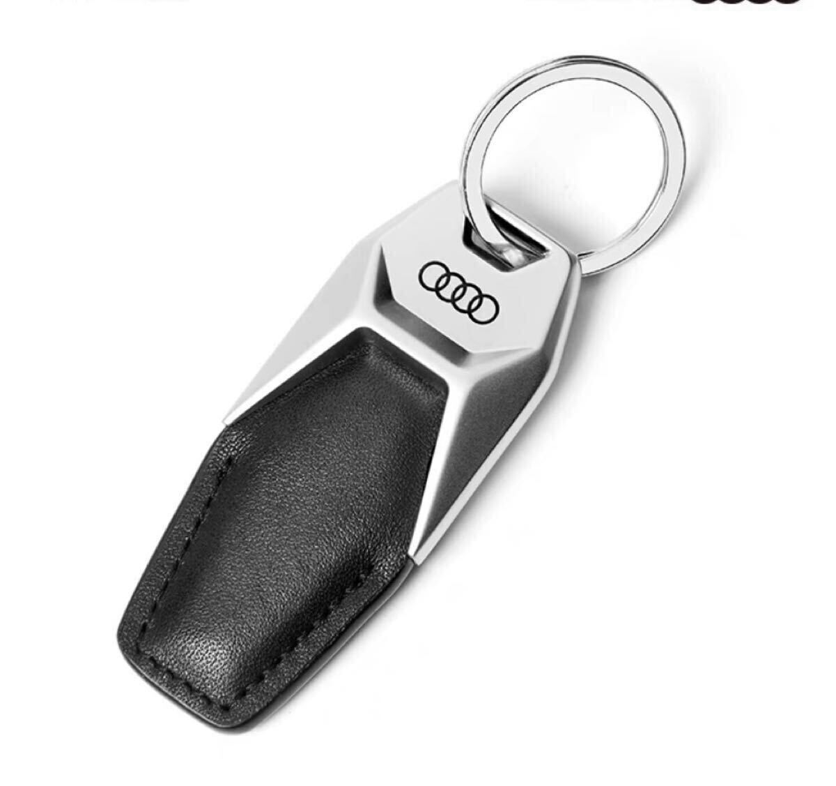 ★レア★ AUDI アウディ キーホルダー　 キーリング ブラック 本革 レザー