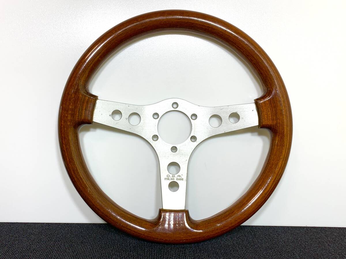O.B.A. ウッド ステアリング 3スポーク 35Φ OBA ウッド ステアリング 約35cm O.B.A. ウッド ステアリング 3