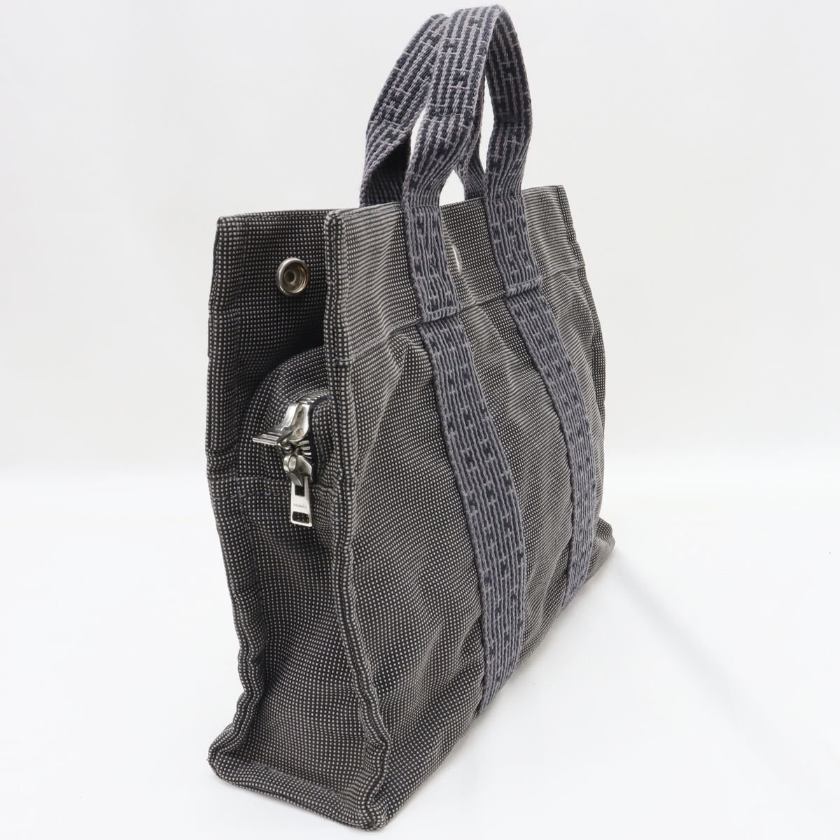 HERMES　エルメス　エールライン　PM　キャンバス　ハンドバッグ　トートバッグ　グレー　▼20C96
