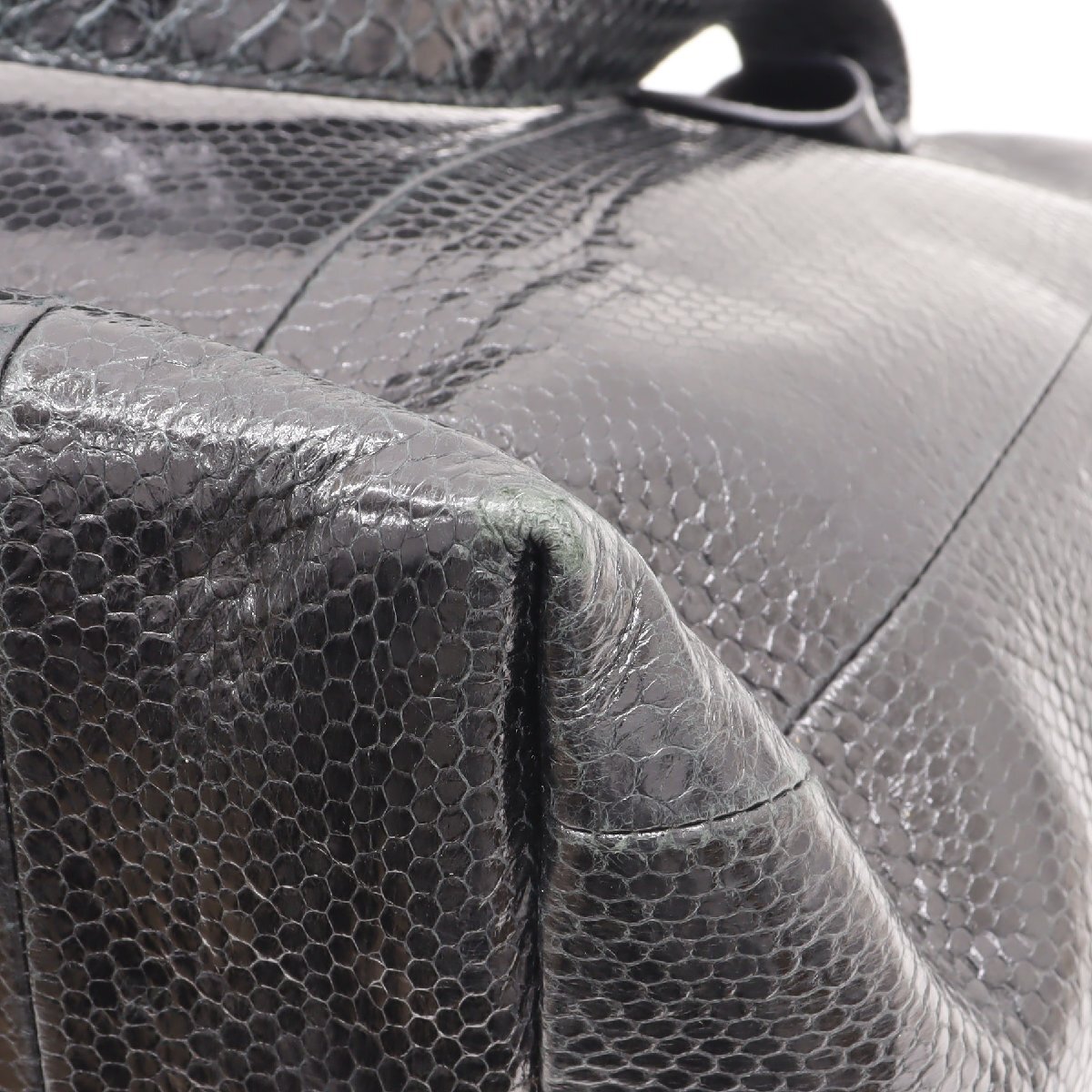 サルヴァトーレ・フェラガモ Salvatore Ferragamo ヴァラ 型押し レザー トートバッグ ハンドバッグ ブラック▼57B98_画像5