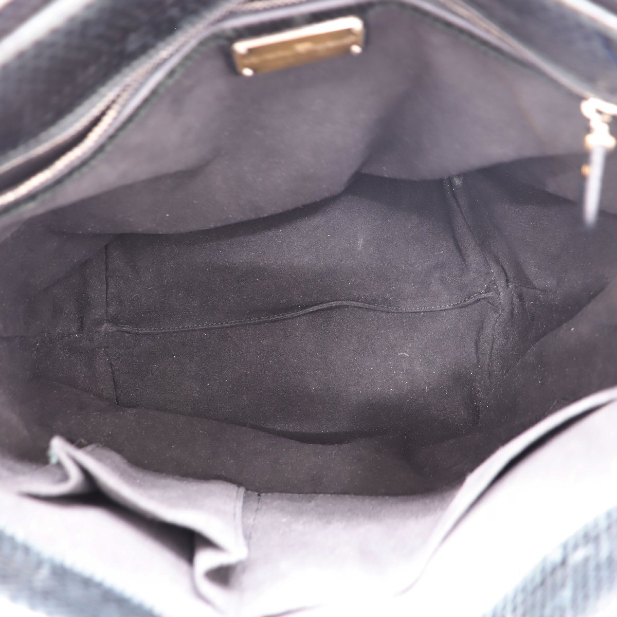 サルヴァトーレ・フェラガモ Salvatore Ferragamo ヴァラ 型押し レザー トートバッグ ハンドバッグ ブラック▼57B98_画像8