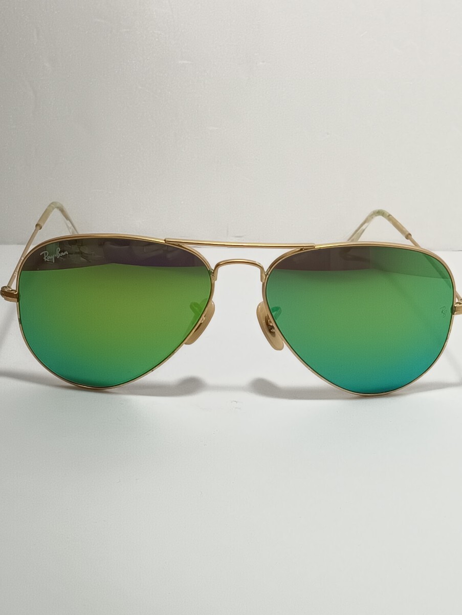 1円【現(xiàn)狀品】Ray-Ban レイバン サングラス RB3025 アビエーター　112/19　AVIATOR CLASSIC　ミラーレンズ
