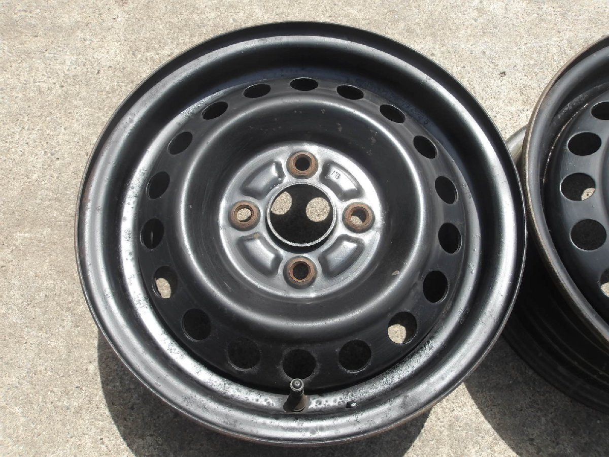 P24 送料無料 13インチ鉄ホイール 4本セット 4穴 5J PCD100 ハブ徑內(nèi)寸約54ｍｍ