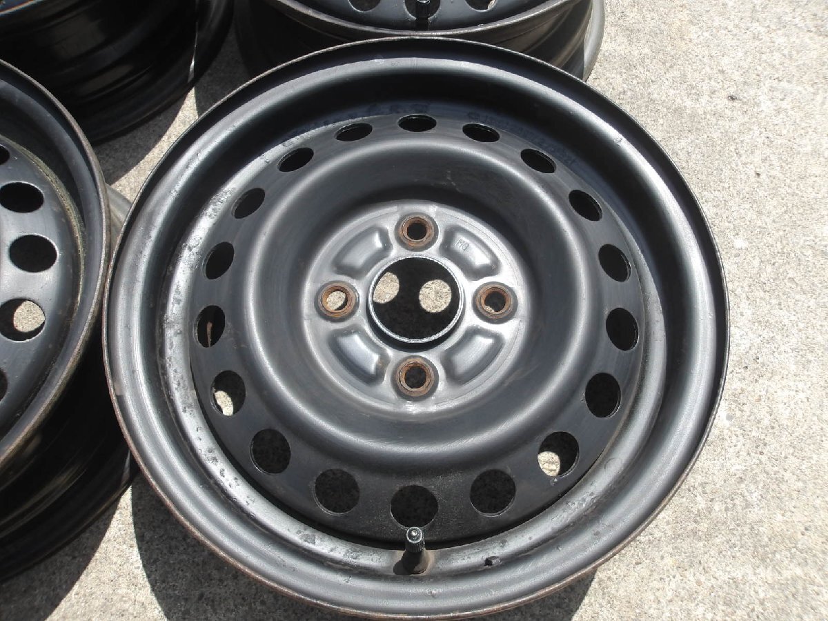 P24 送料無料 13インチ鉄ホイール 4本セット 4穴 5J PCD100 ハブ徑內(nèi)寸約54ｍｍ