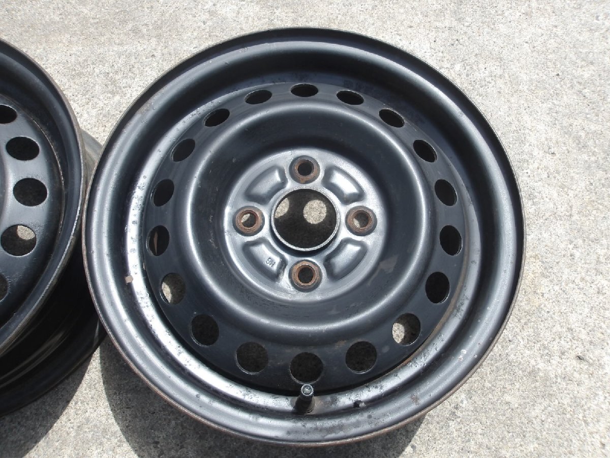 P24 送料無料 13インチ鉄ホイール 4本セット 4穴 5J PCD100 ハブ徑內(nèi)寸約54ｍｍ