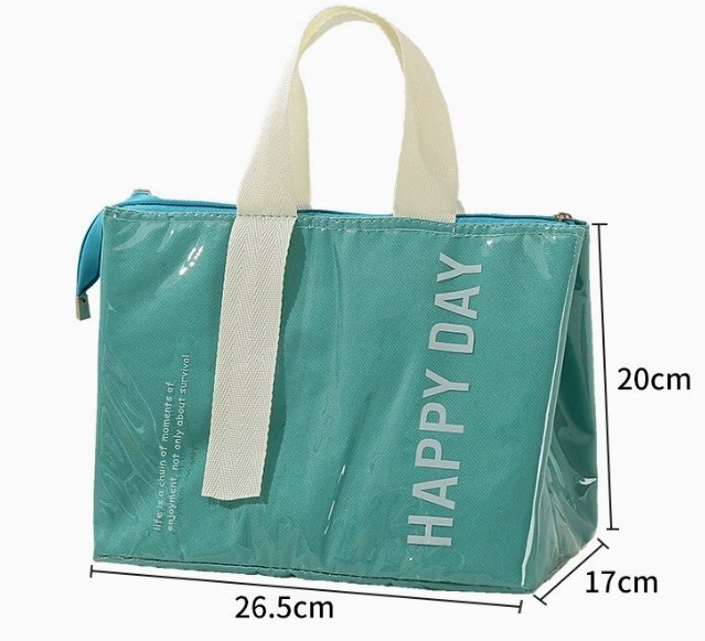 新品☆軽量　保溫?保冷バック　防水　ラウンドバック?小物?手荷物入れに　グリーン☆