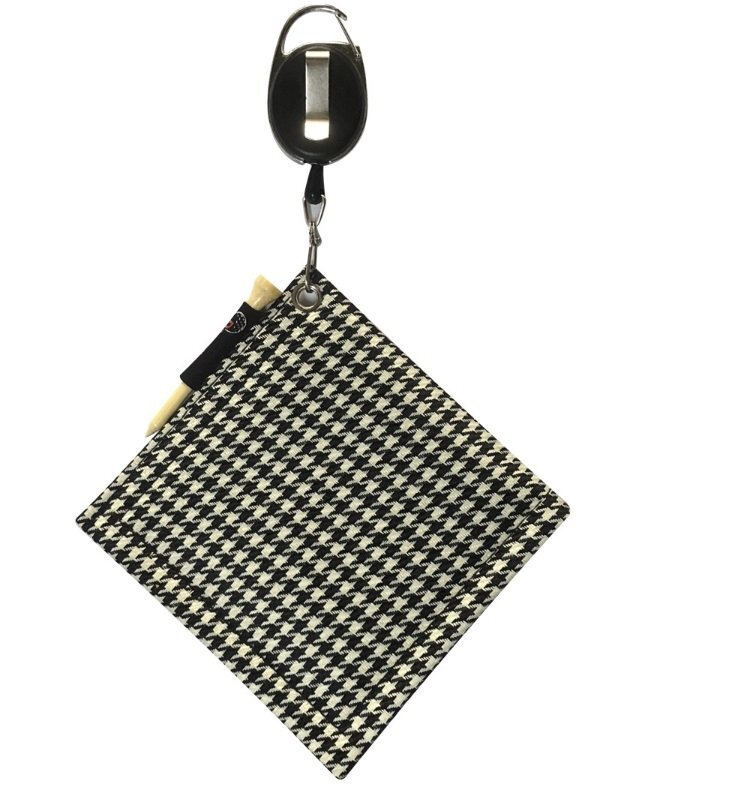 新品☆ゴルフボールクリーナー 黒千鳥☆伸びるストラップ付?