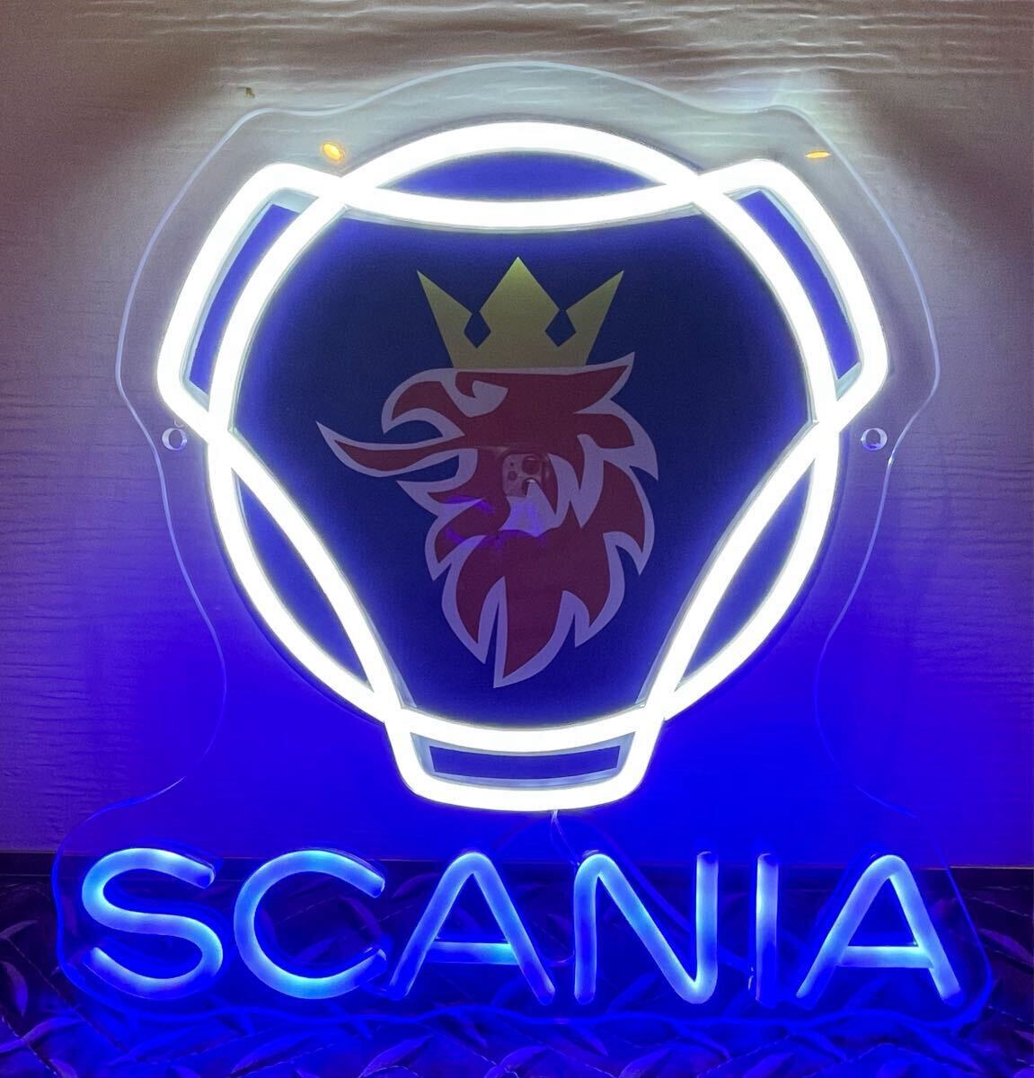 スカニア SCANIA LEDネオン ネオンサイン USB電源 調光 ユーロスタイル アートトラック デコトラ 欧州 スウェーデン エンブレムネオン