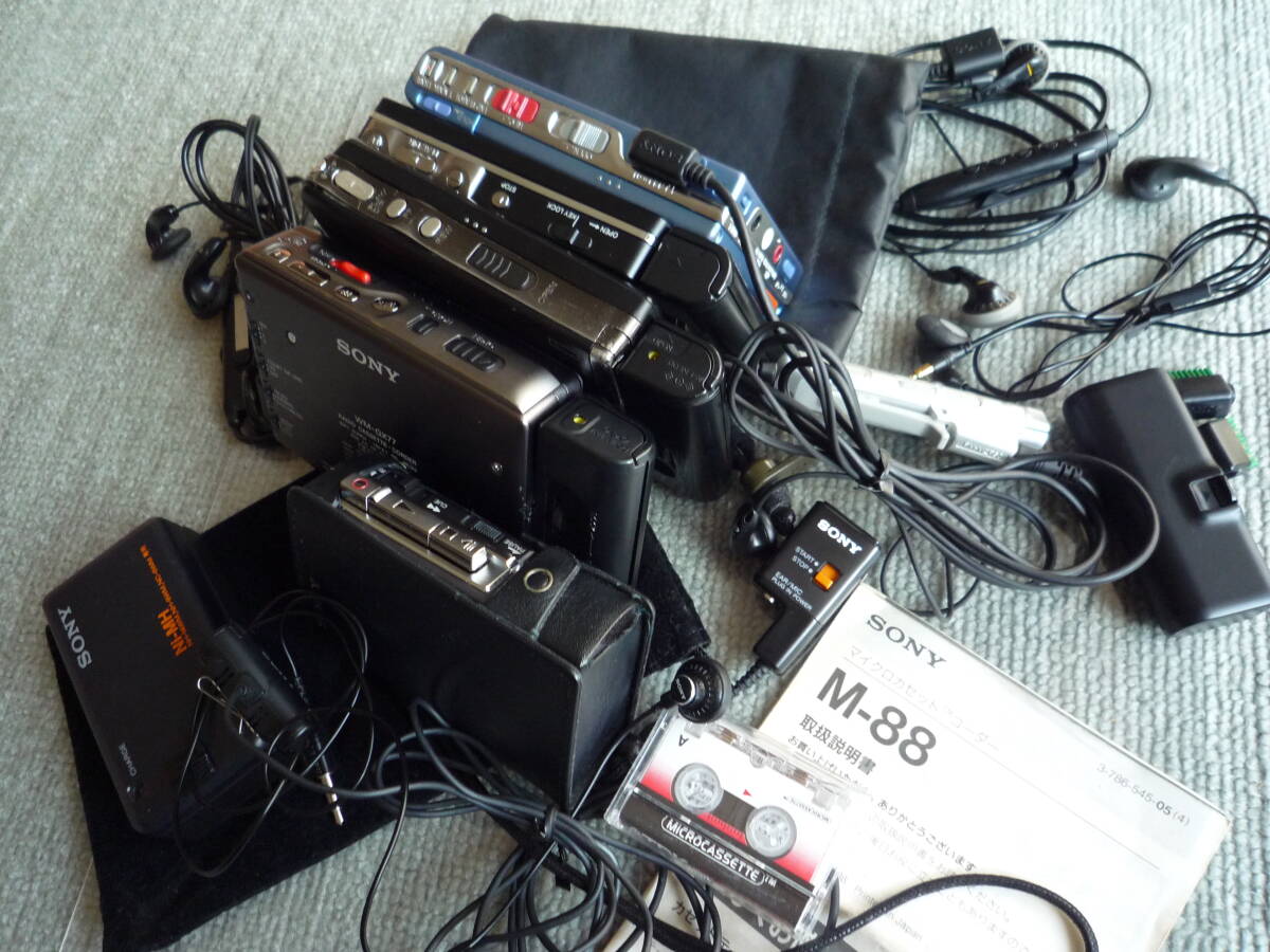 ( ジャンク ) ソニー ウォークマン SONY WALKMAN Mod. WM-701C ,WM-GX77 ,WM-FX70 ,MD WALKMAN MZ-R50 ,SONY Microcassette recorder M-88