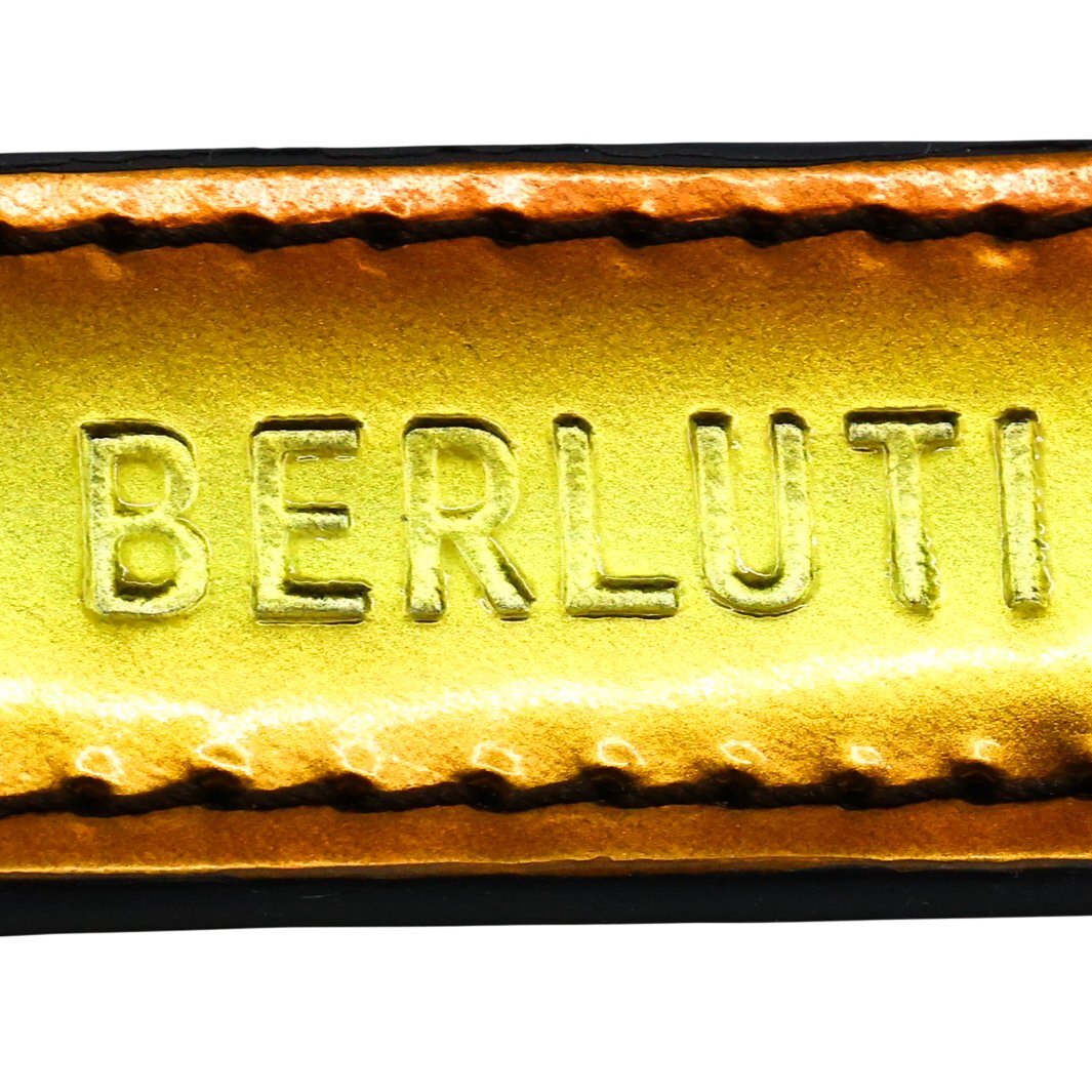 ■ 1円 ～ 正規(guī) 中古 美品 ■ BERLUTI ベルルッティ ■ パティーヌ ロゴ キーリング ■ パテント レザー メタリック 小物 キーホルダー